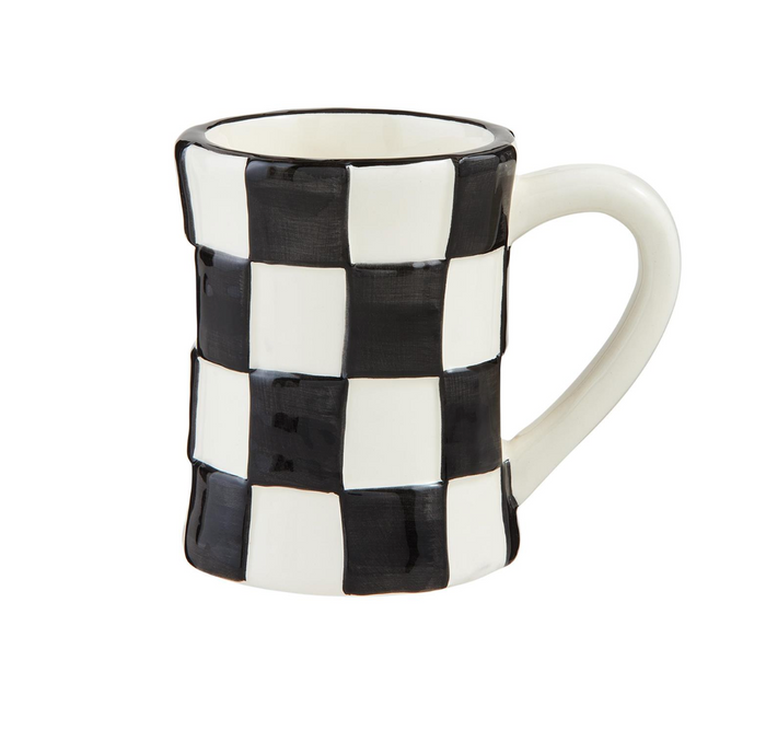 Large Check Bistro Mugs