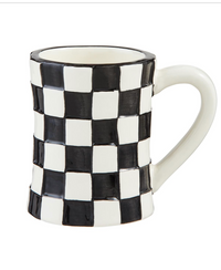 Small Check Bistro Mugs