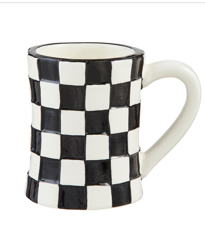Small Check Bistro Mugs
