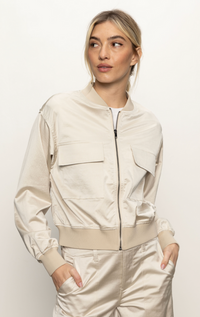 Skyline Sateen Bomber Mother Of Pearl
