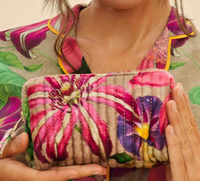 Small Quilted Vanity Bag Oversized Botanicals