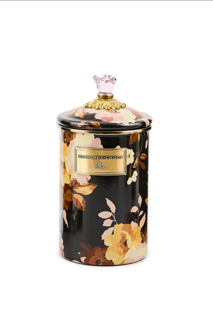 Wild Rose Brown Large Canister