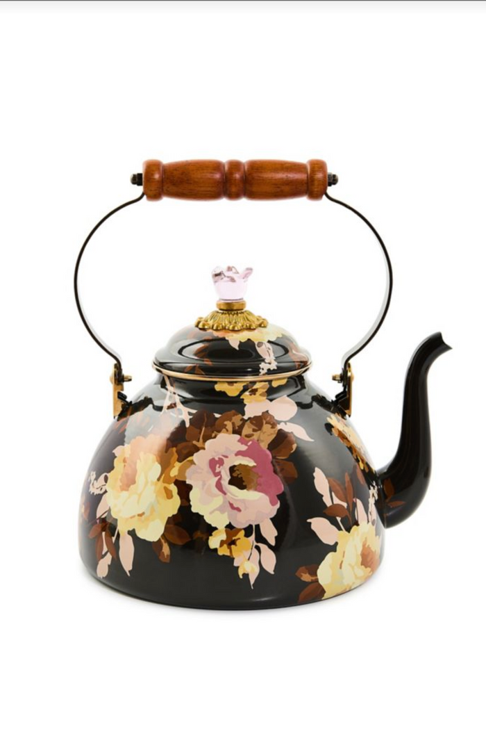 Wild Rose Brown 3 Quart Tea Kettle