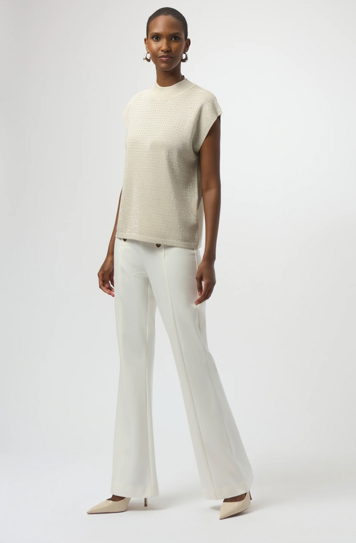 Sweater Knit Sleeveless Pullover with Iron-On Detail
