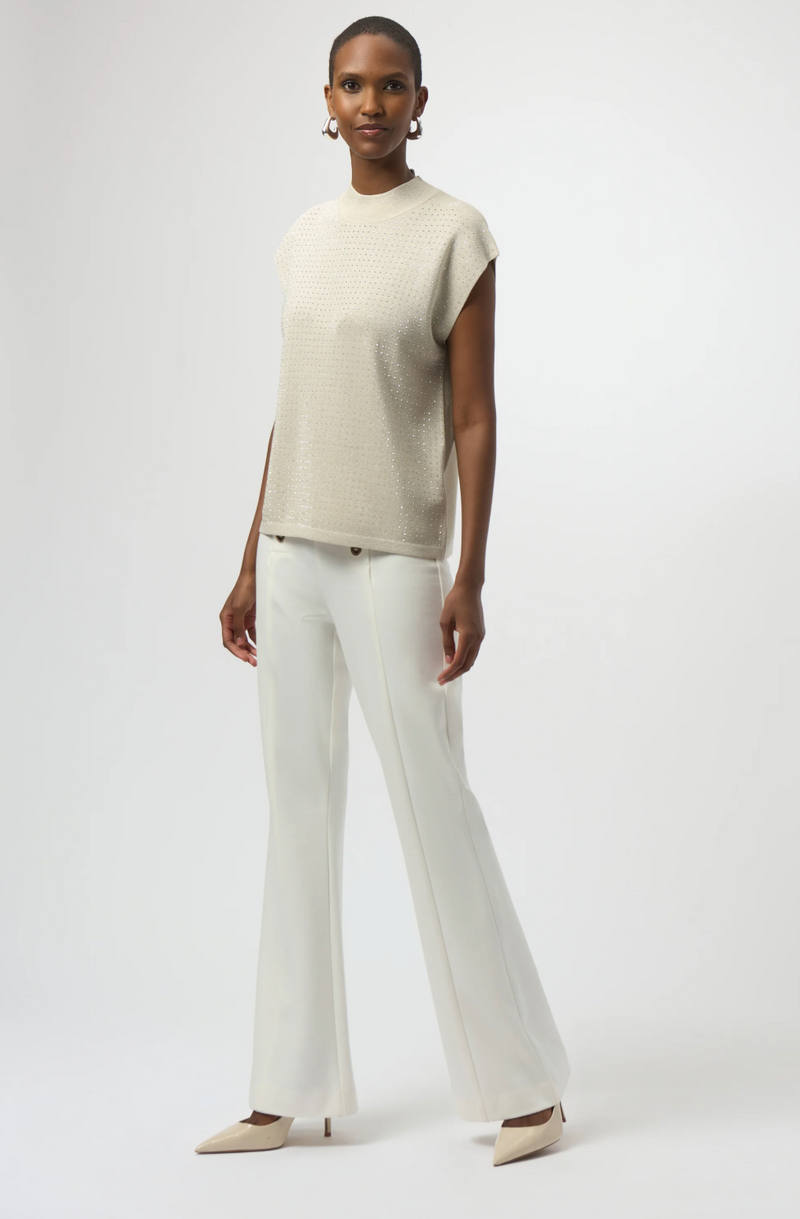 Sweater Knit Sleeveless Pullover with Iron-On Detail