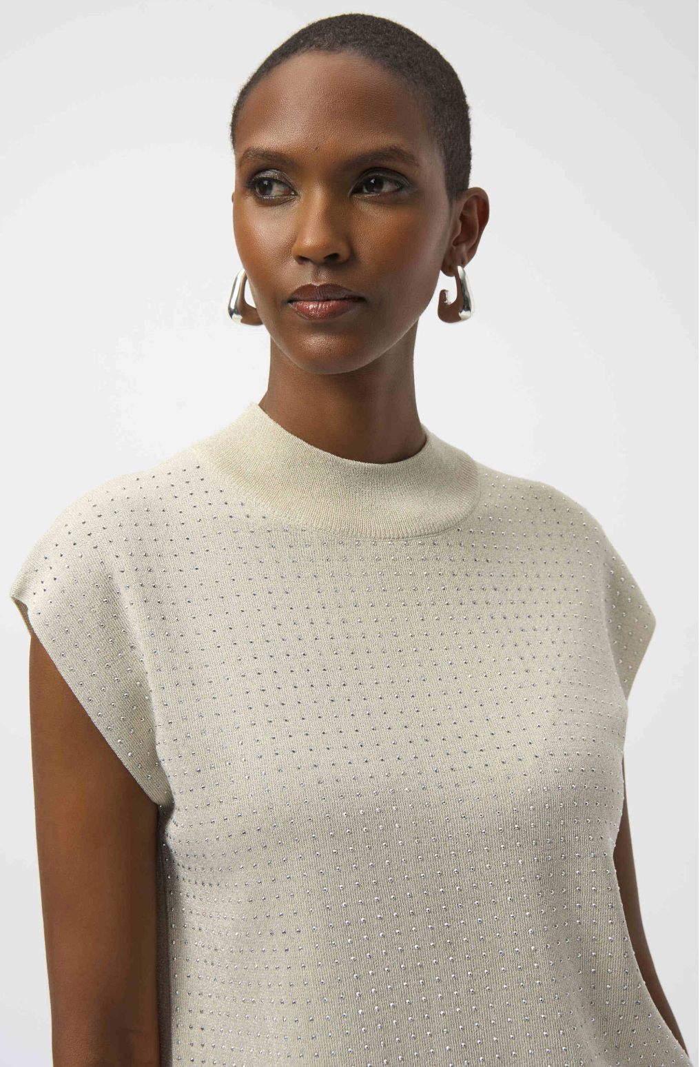 Sweater Knit Sleeveless Pullover with Iron-On Detail