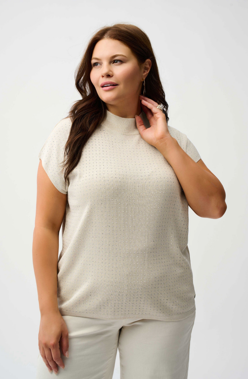 Sweater Knit Sleeveless Pullover with Iron-On Detail
