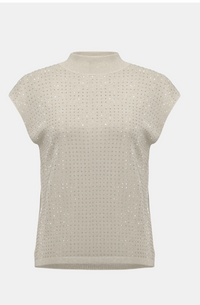 Sweater Knit Sleeveless Pullover with Iron-On Detail