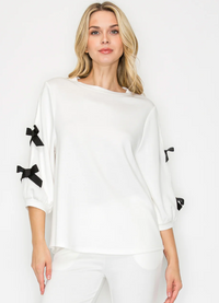 Fatimah Knit Top With Ribbons