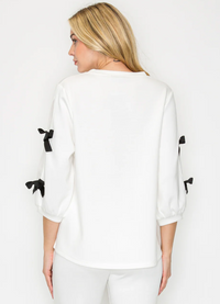 Fatimah Knit Top With Ribbons