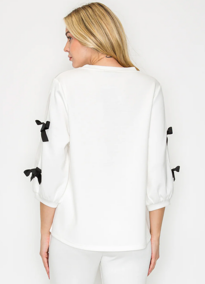 Fatimah Knit Top With Ribbons