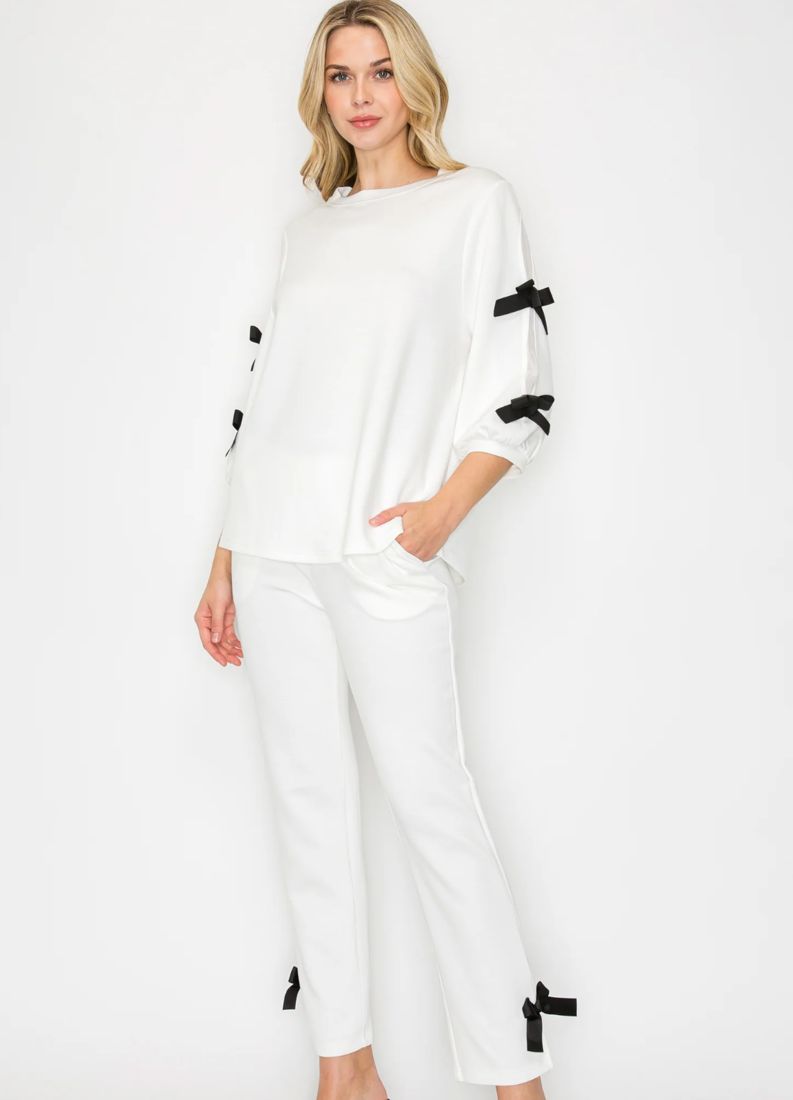 Fatimah Knit Top With Ribbons