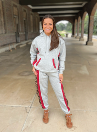 Leopard Print & Red Taping Hoodie