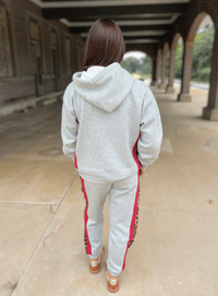 Leopard Print & Red Taping Hoodie