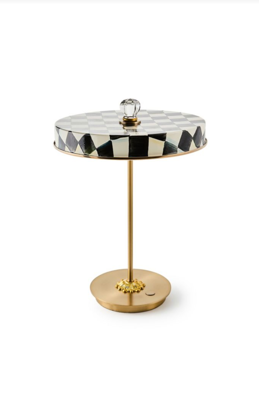Courtly Check LED Rechargeable Disk Table Lamp