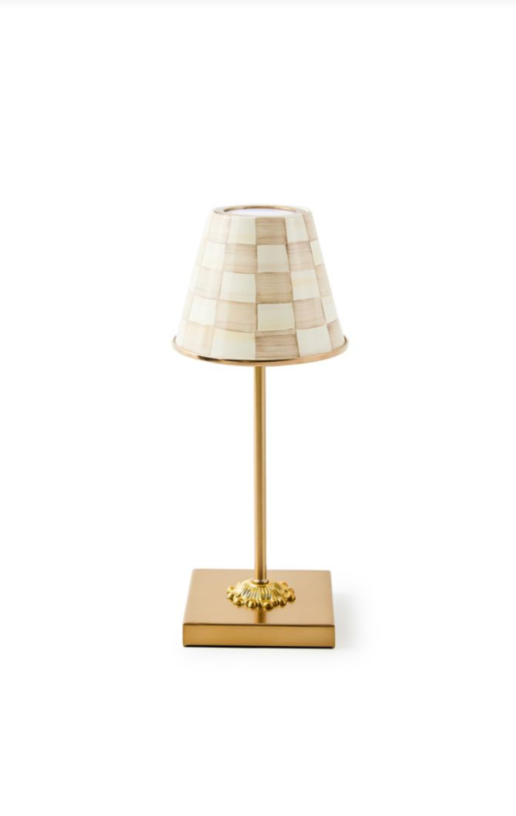 Mocha Check LED Rechargeable Cafe Table Lamp