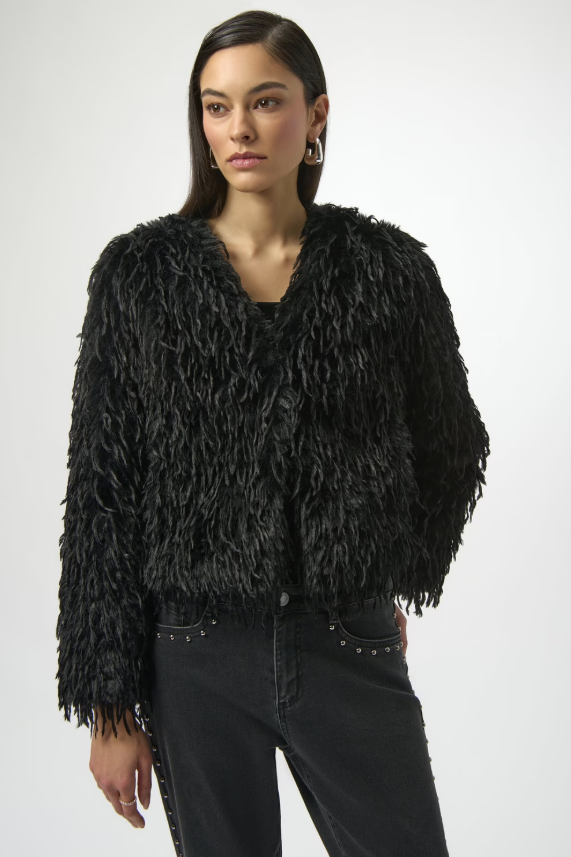 Faux Fur Open Front Jacket