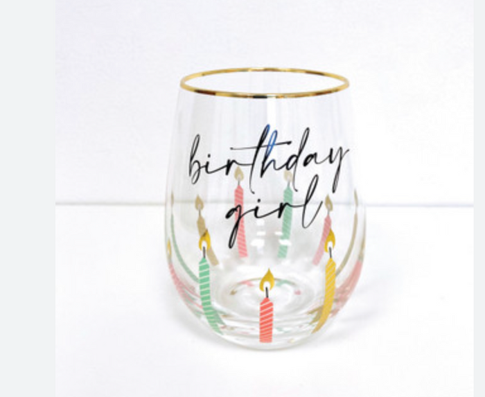 Birthday Girl Stemless Wine Glass