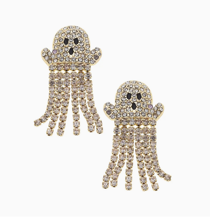 Ghost Pave Fringe Earrings in Silver