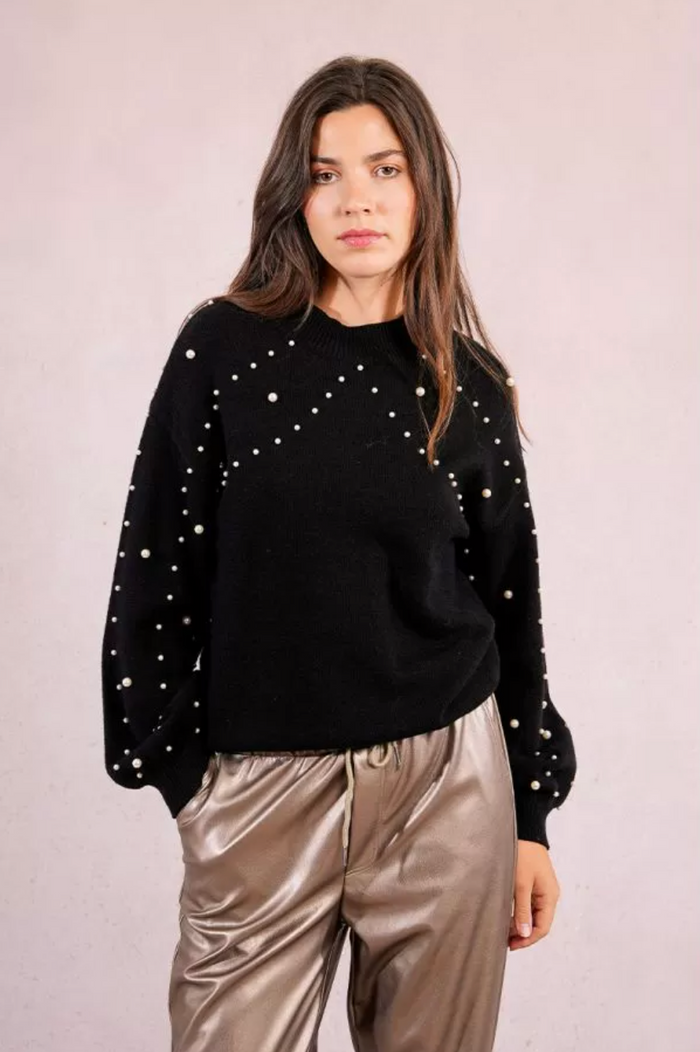 Beaded sweatshirt sweater