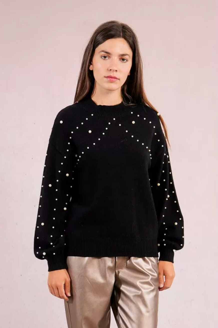 Beaded sweatshirt sweater