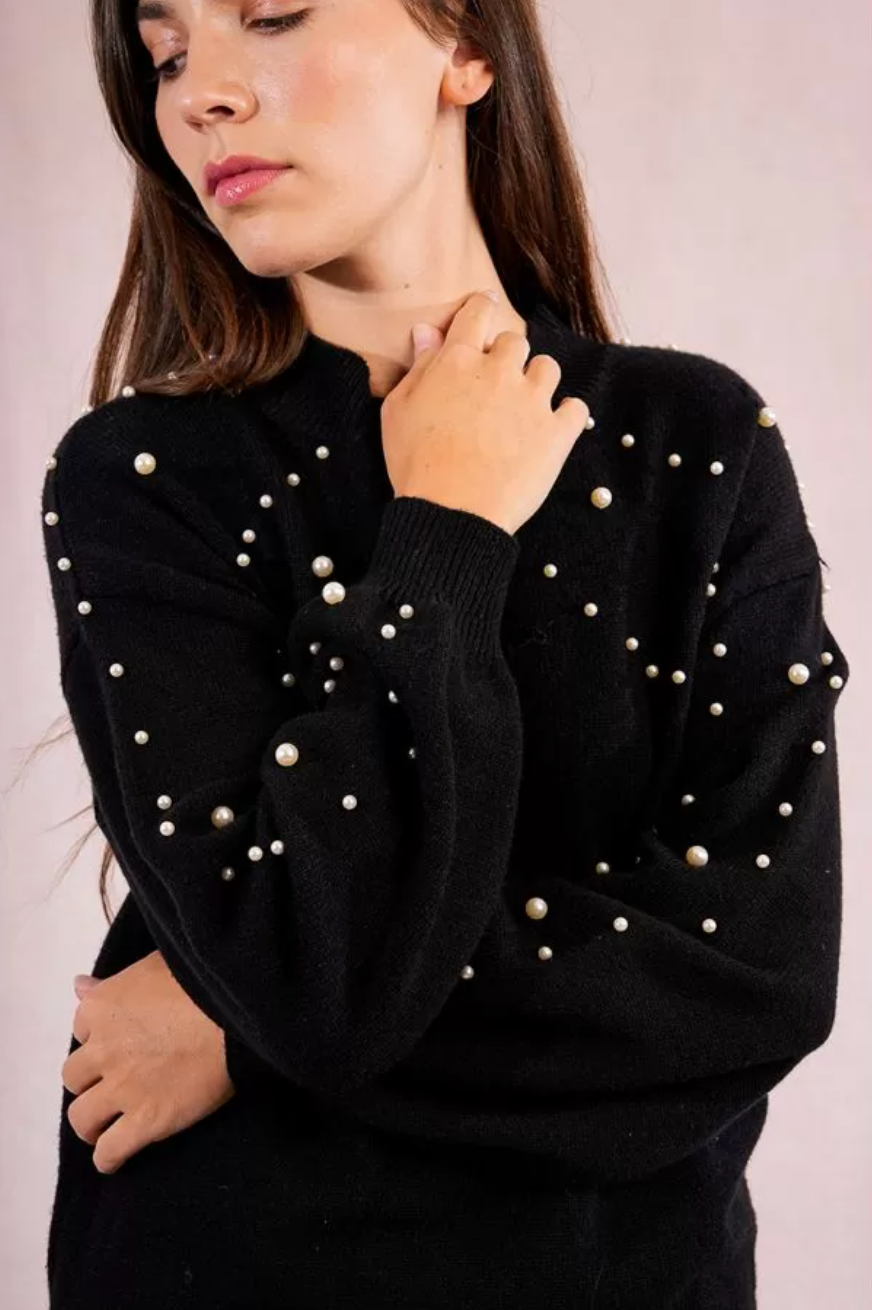 Beaded sweatshirt sweater