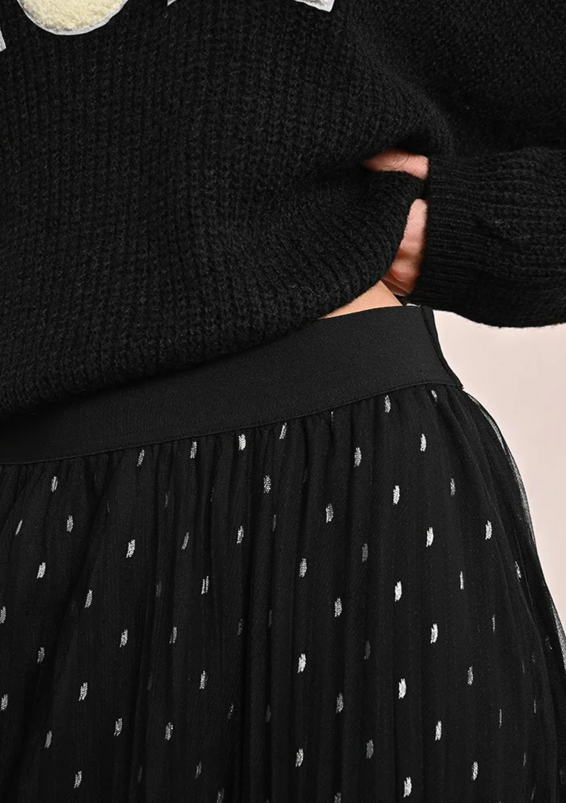 Long Pleated Tulle Skirt
