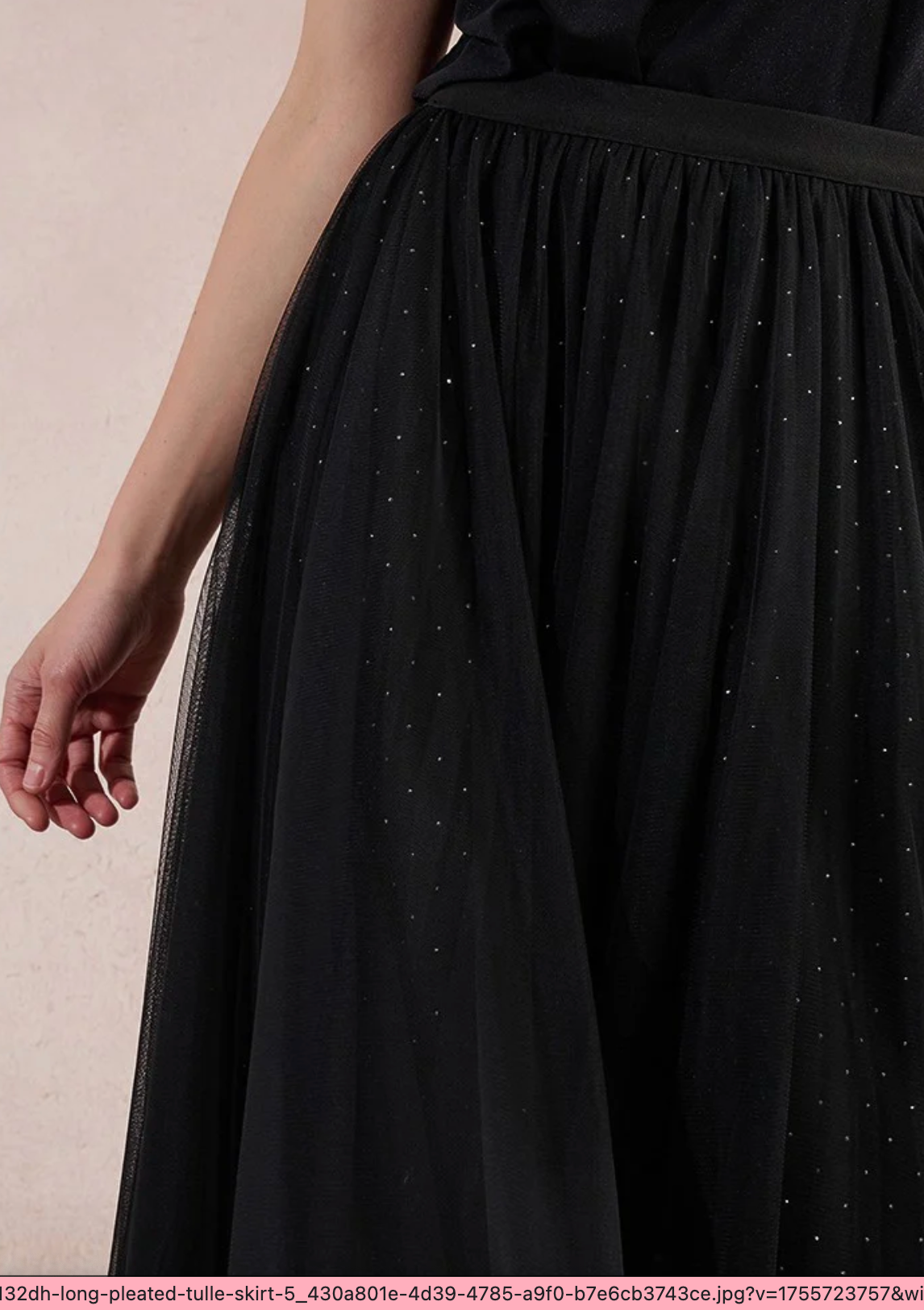 Long Pleated Tulle Skirt