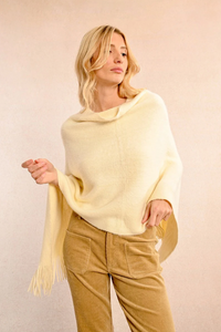Soft fringed poncho