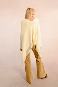Soft fringed poncho