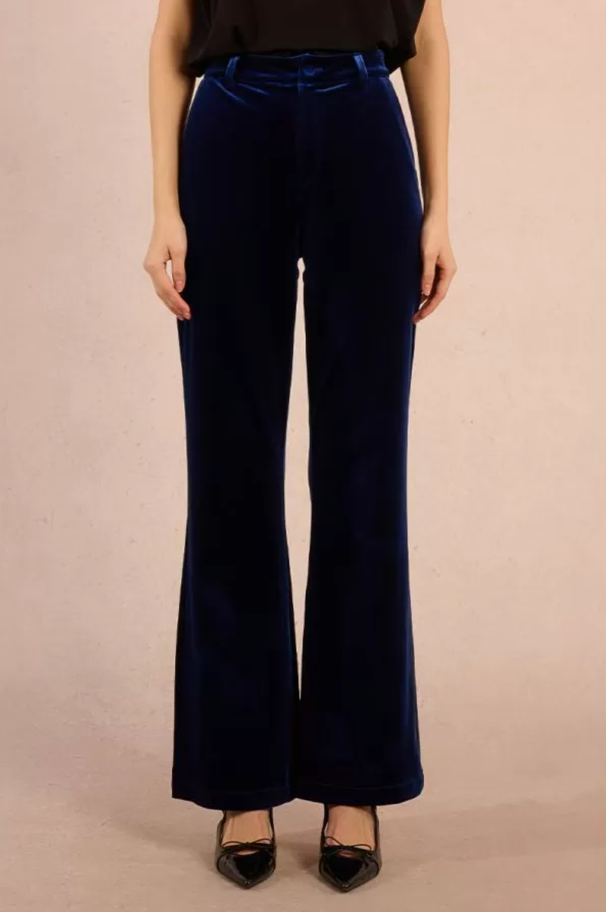 Flared velvet trousers