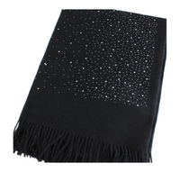 Black Scarf Laced Rhinestone/w Black Pearls