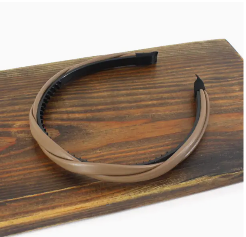 Handmade Twisted Faux Leather Headband
