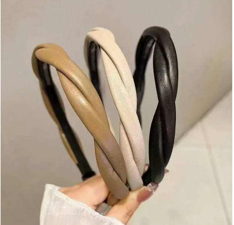 Handmade Twisted Faux Leather Headband