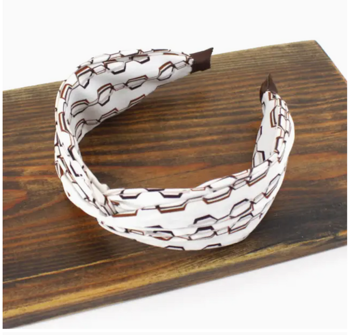 Handmade Geo Pattern Twisted Headband