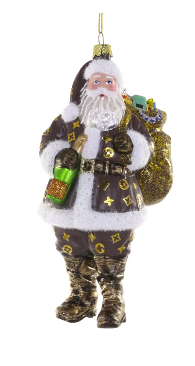 LUXE SANTA-BROWN ORNAMENT