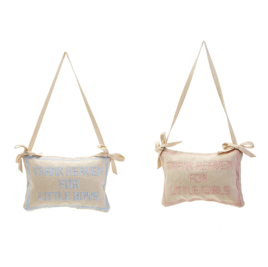 Thank Heaven Embroidered Pillow Door Hanger