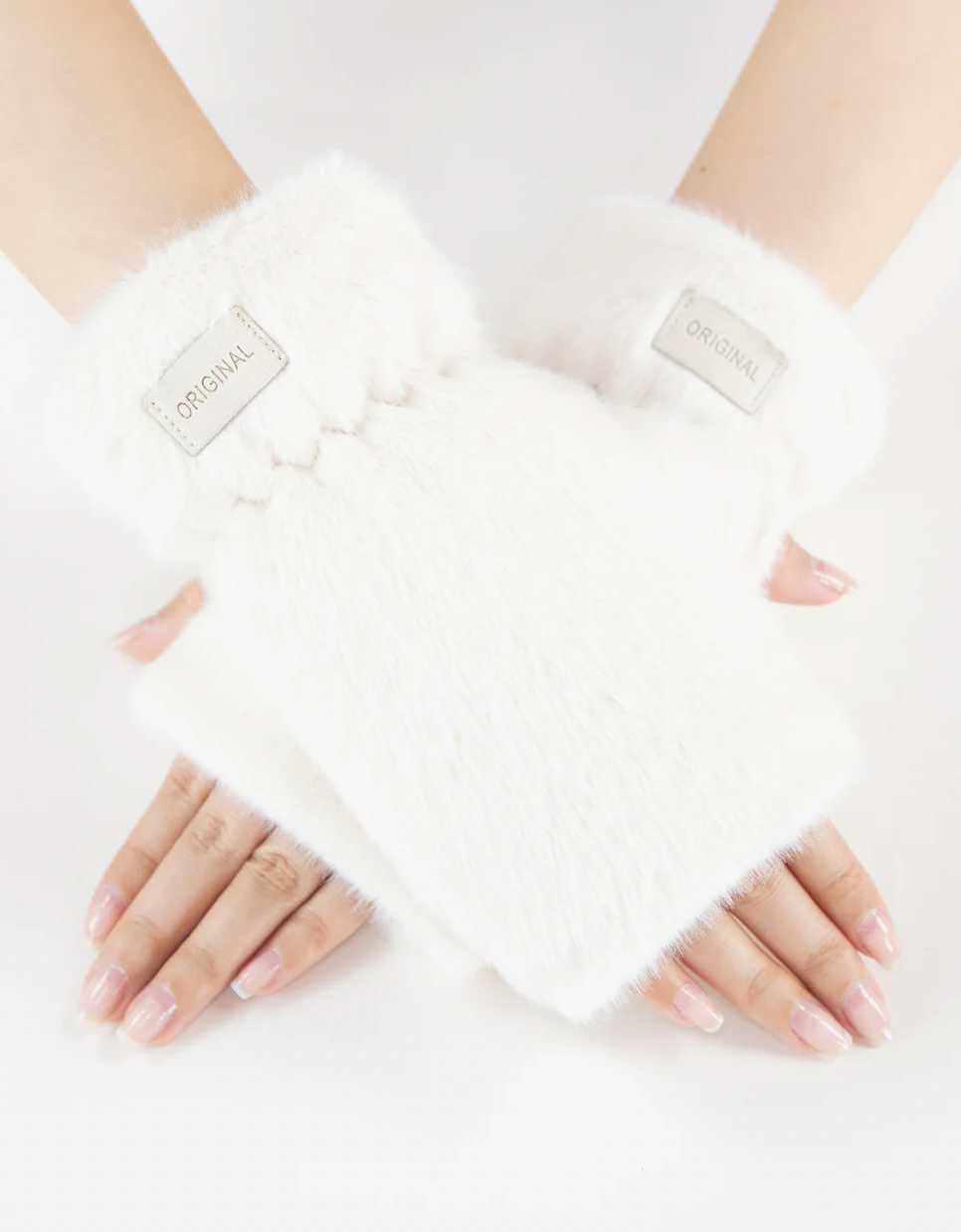 TEDDY FLEECE FINGERLESS GLOVES