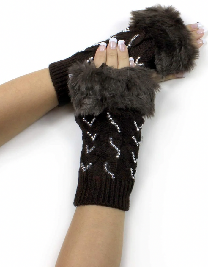 Luxe Suede Fau Fur Cuff GLoves