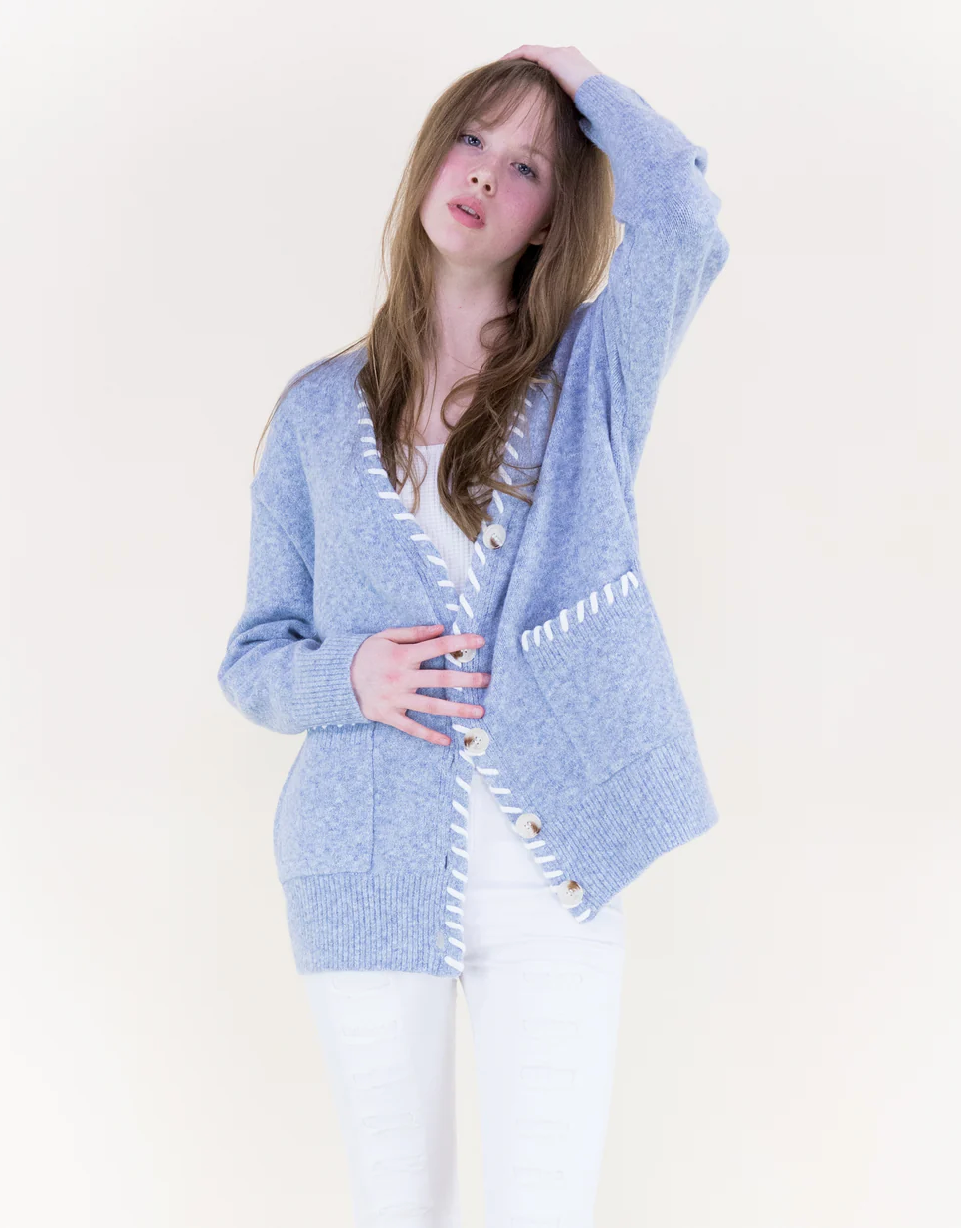 Whipstitch Boyfriend Cardigan