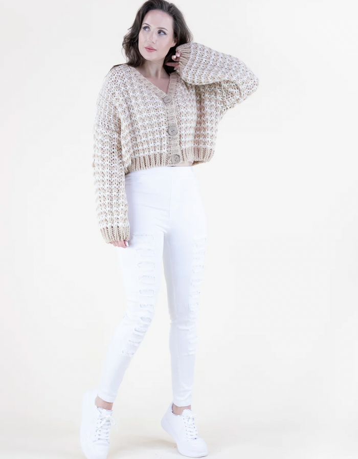 Chunky Knit Cropped Cardigan