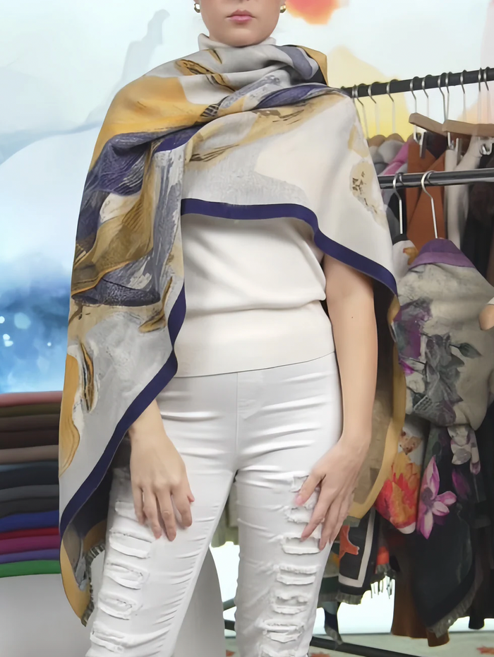 Abstract Brushstroke Premium Scarf