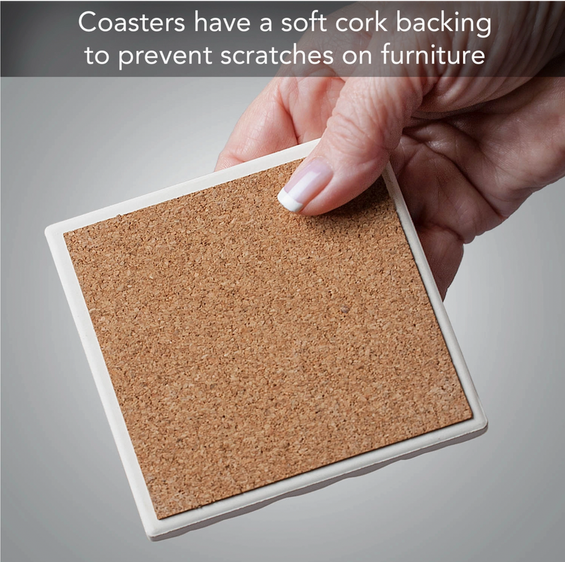Cat Nappy Assorted Image Tumbled Tile Coaster 4 Pack