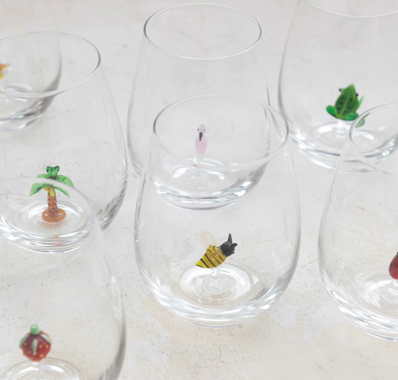 Stemless Wine Glass w/ Figure Inside