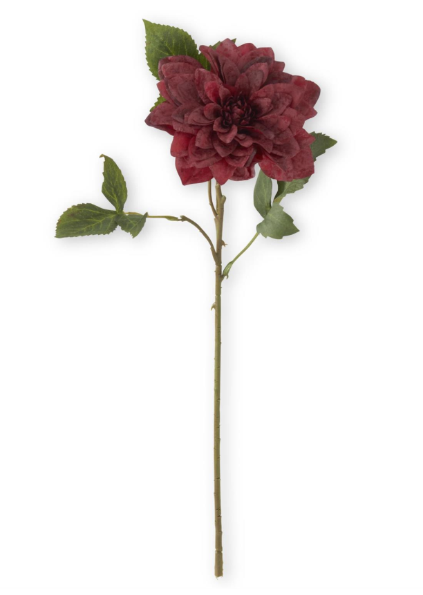 16 Inch Burgundy Real Touch Dahlia Stem