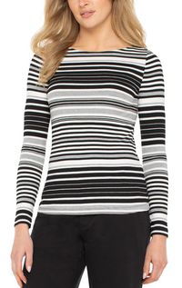 Long Sleeve Boat Neck Knit Top