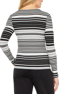 Long Sleeve Boat Neck Knit Top