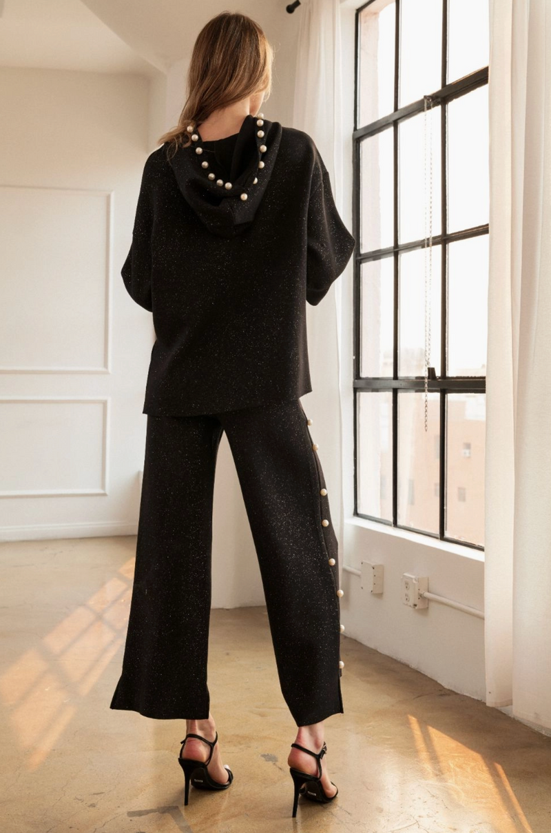 Francine French Scuba Pearl Hoodie w/ Glitter