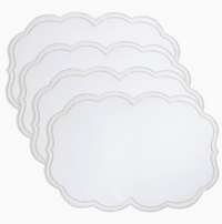 Embroidered Polka Dot Placemat w/ Scallop Edge