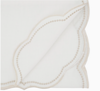 Embroidered Polka Dot Table Runner w/ Scallop Edge